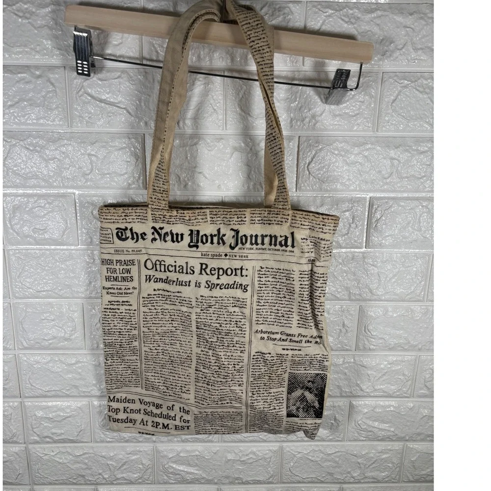Kate Spade New York Journal Newspaper Print‎ Tote Bag Shopper